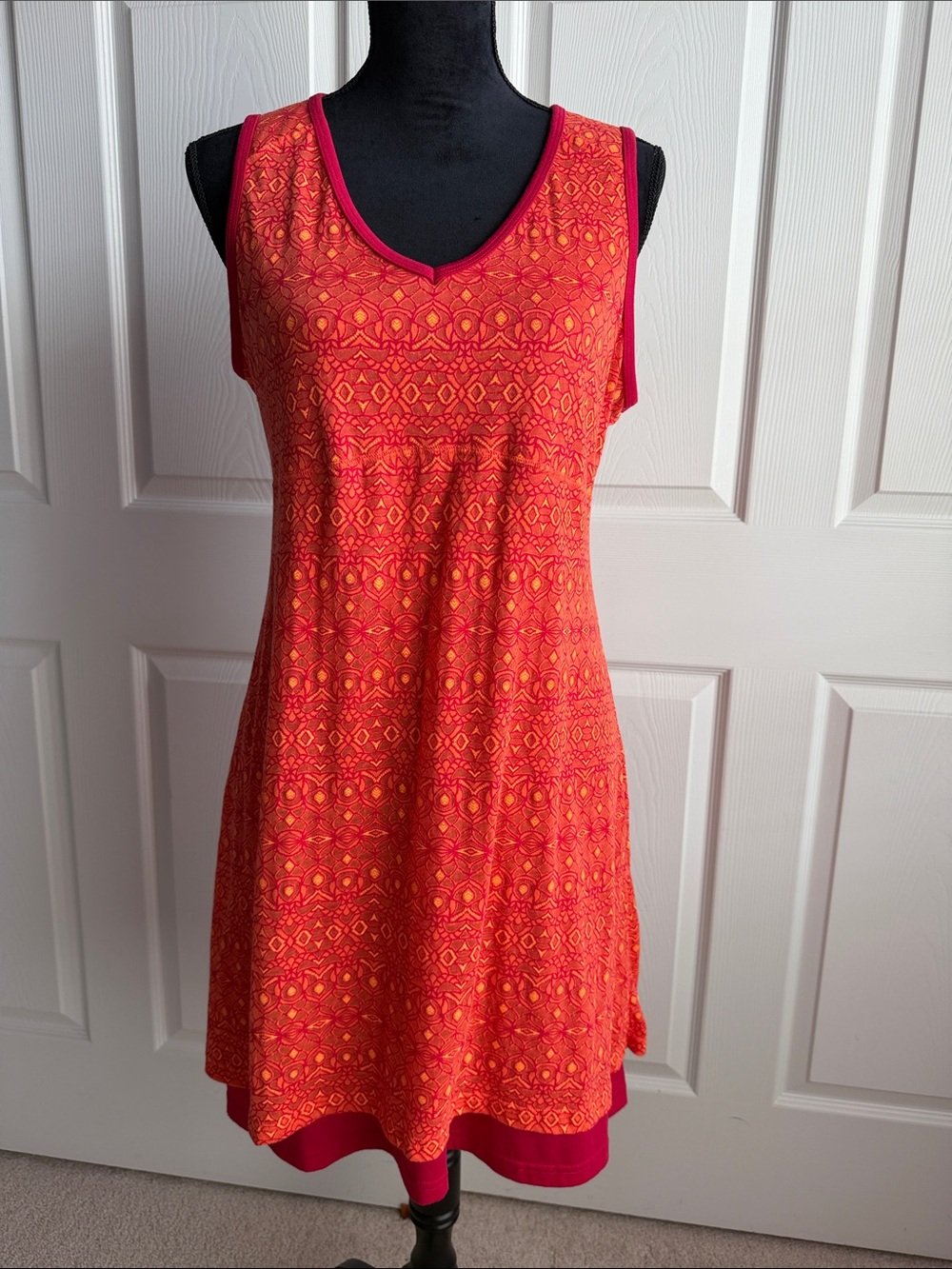 Marmot Red & Orange Patterned Sleeveless Dress